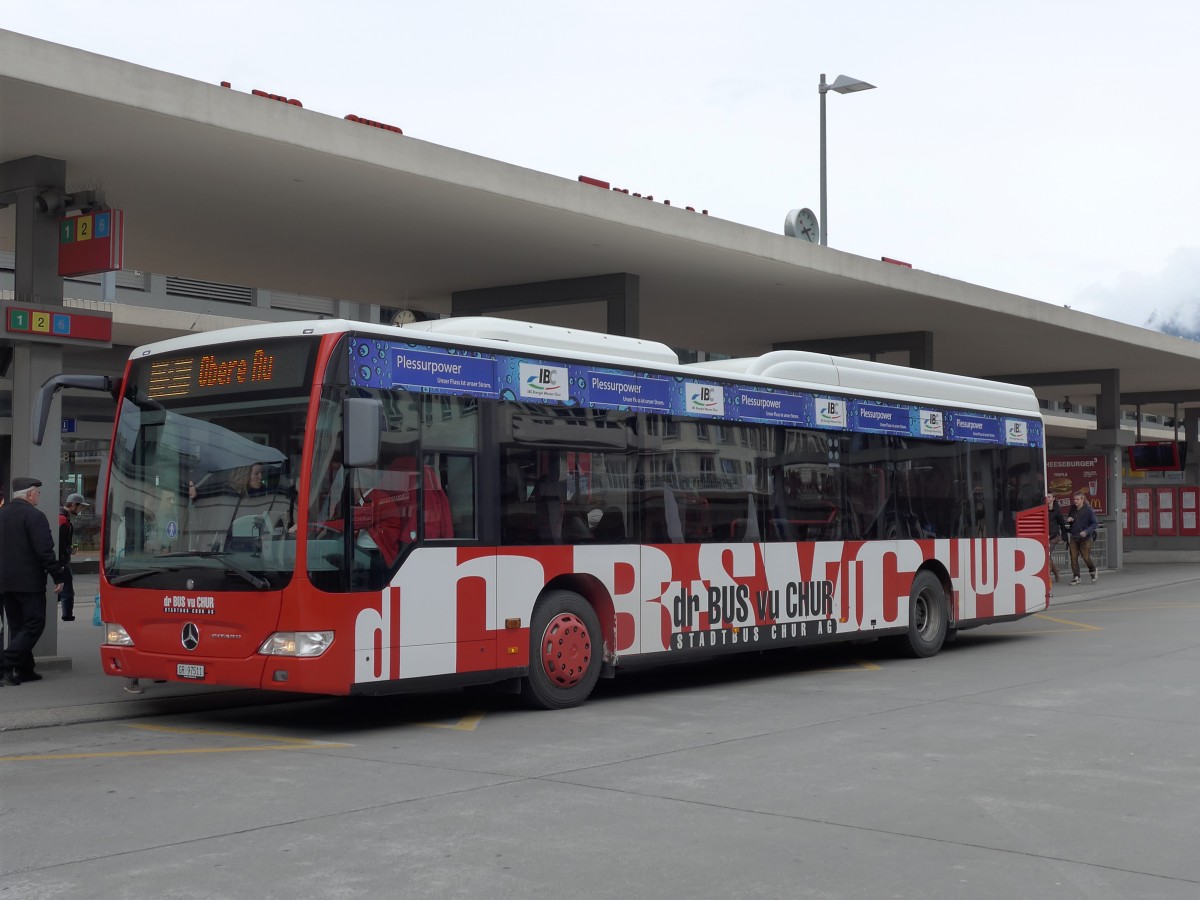 (149'129) - SBC Chur - Nr. 11/GR 97'511 - Mercedes am 1. Mrz 2014 beim Bahnhof Chur