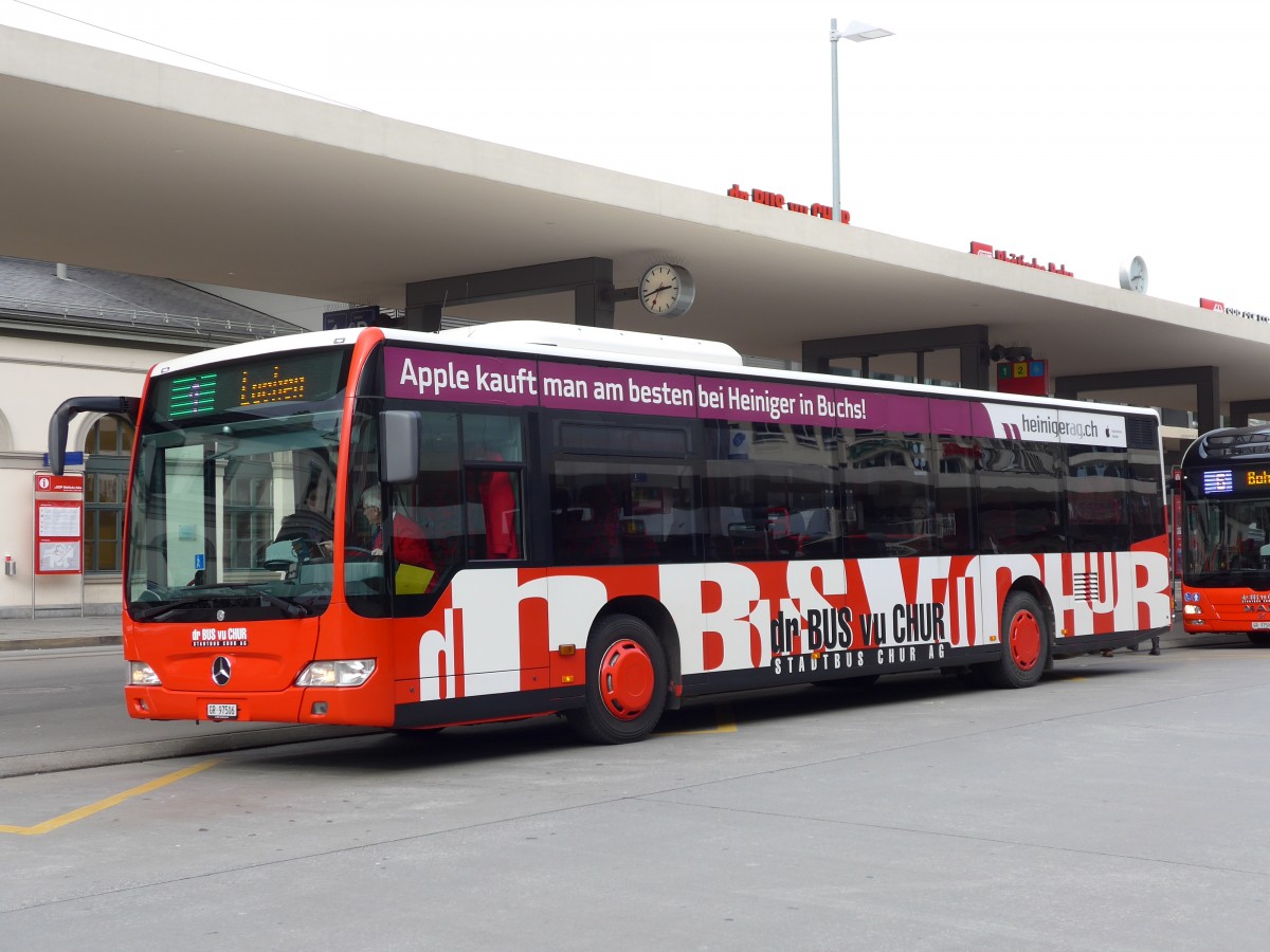 (149'155) - SBC Chur - Nr. 6/GR 97'506 - Mercedes am 1. Mrz 2014 beim Bahnhof Chur