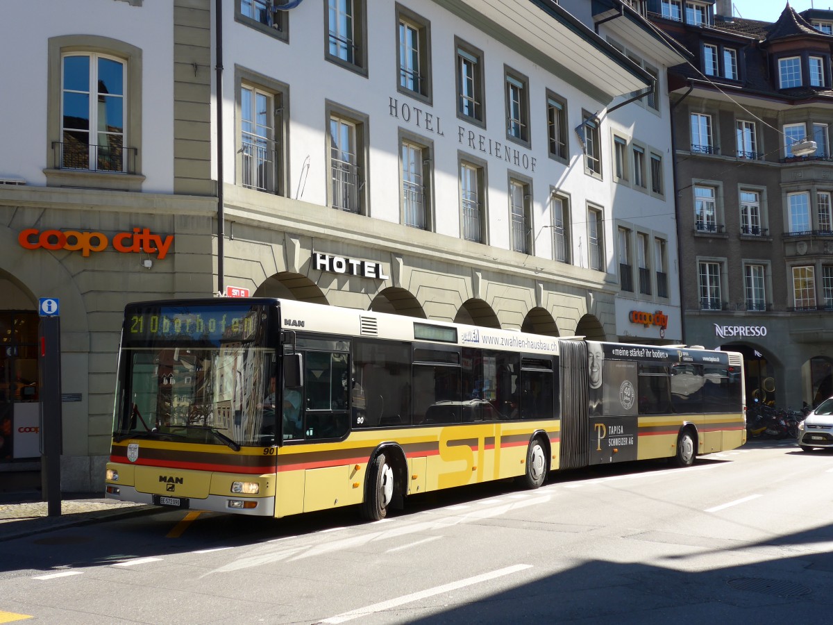 (149'358) - STI Thun - Nr. 90/BE 572'090 - MAN am 17. Mrz 2014 in Thun, Freienhof