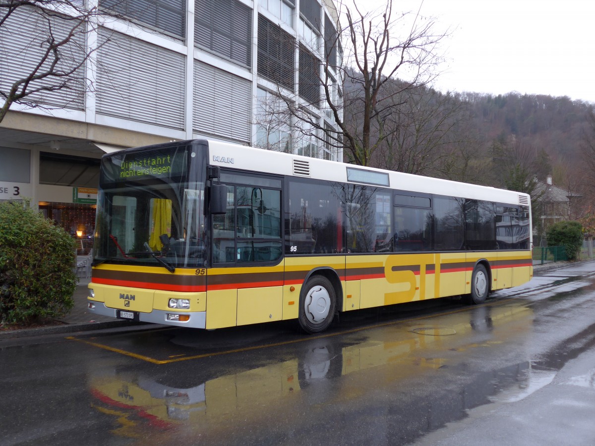 (149'366) - STI Thun - Nr. 95/BE 572'095 - MAN am 22. Mrz 2014 bei der Schifflndte Thun