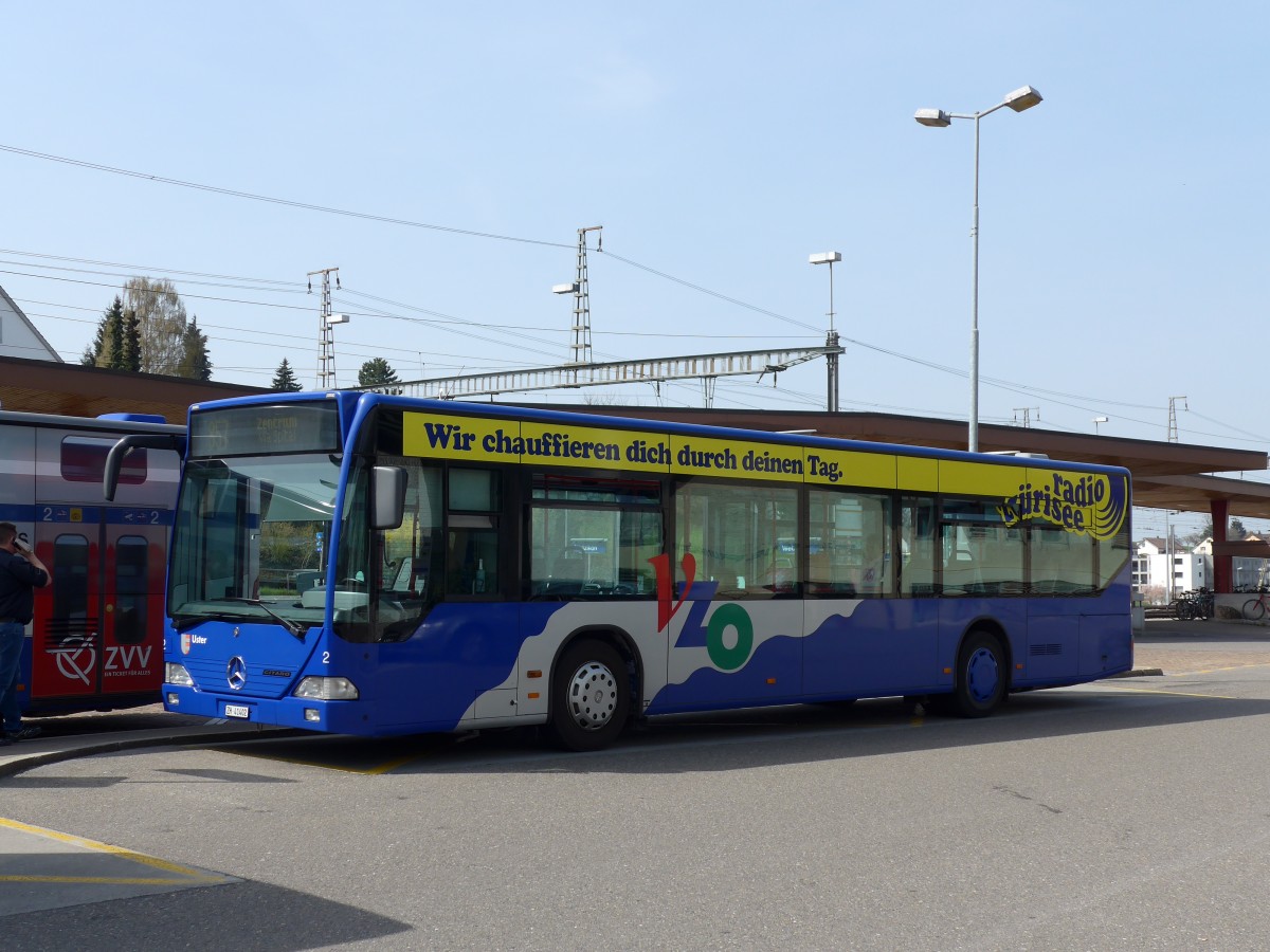 (149'487) - VZO Grningen - Nr. 2/ZH 41'402 - Mercedes am 31. Mrz 2014 beim Bahnhof Wetzikon