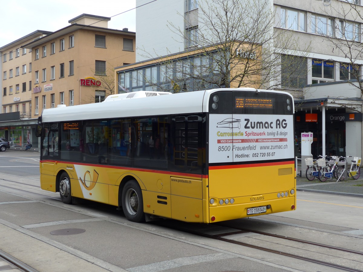 (149'705) - PostAuto Ostschweiz - TG 158'040 - Solaris am 21. April 2014 beim Bahnhof Frauenfeld