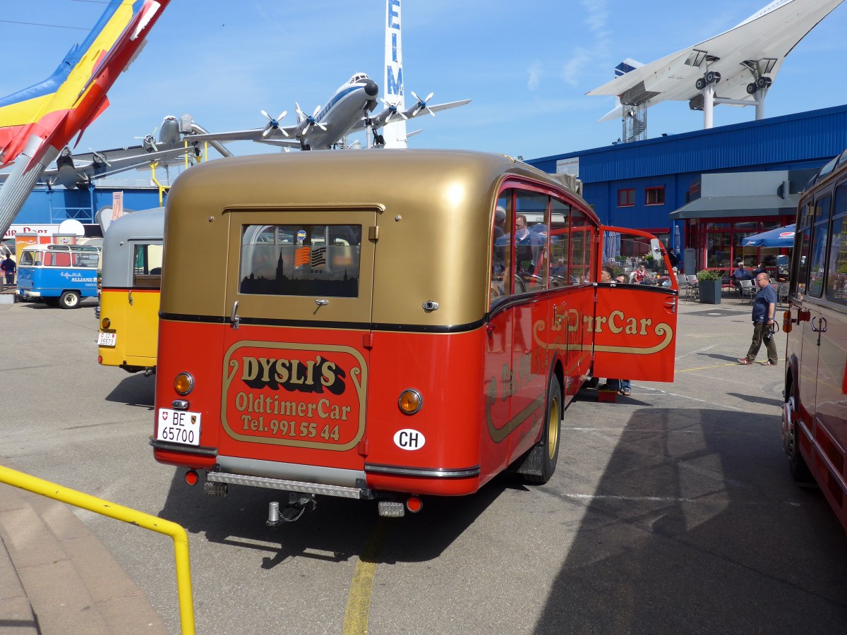 (149'771) - Aus der Schweiz: Dysli, Bern - Nr. 19/BE 65'700 - Saurer/Saurer (ex P 23'085; ex P 2137) am 25. April 2014 in Sinsheim, Museum