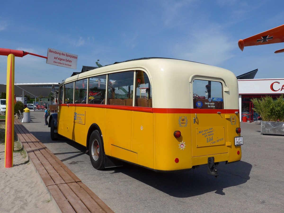 (149'800) - Aus der Schweiz: Zimmermann, Vitznau - LU 15'602 - FBW/Eggli (ex M+79'520; ex P 23'048; ex P 2172) am 25. April 2014 in Sinsheim, Museum