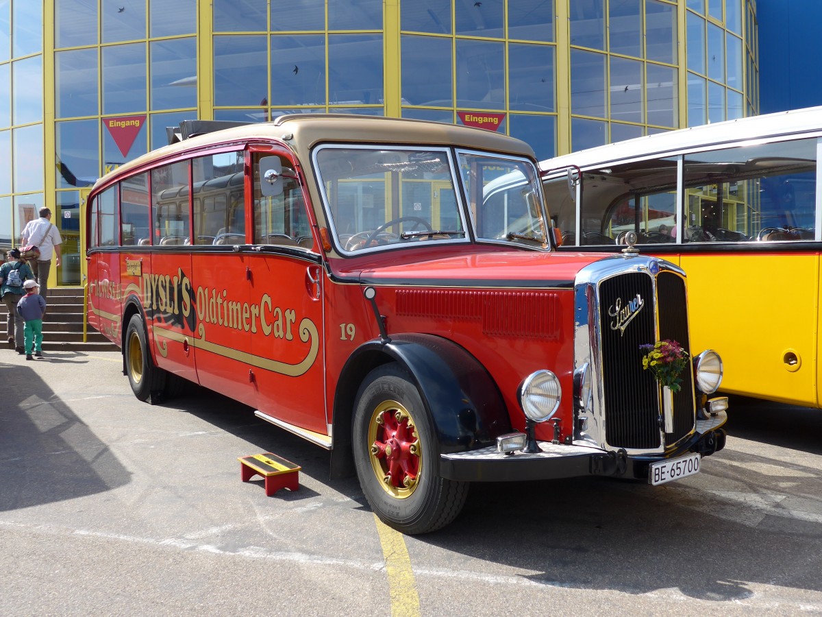 (149'804) - Aus der Schweiz: Dysli, Bern - Nr. 19/BE 65'700 - Saurer/Saurer (ex P 23'085; ex P 2137) am 25. April 2014 in Sinsheim, Museum