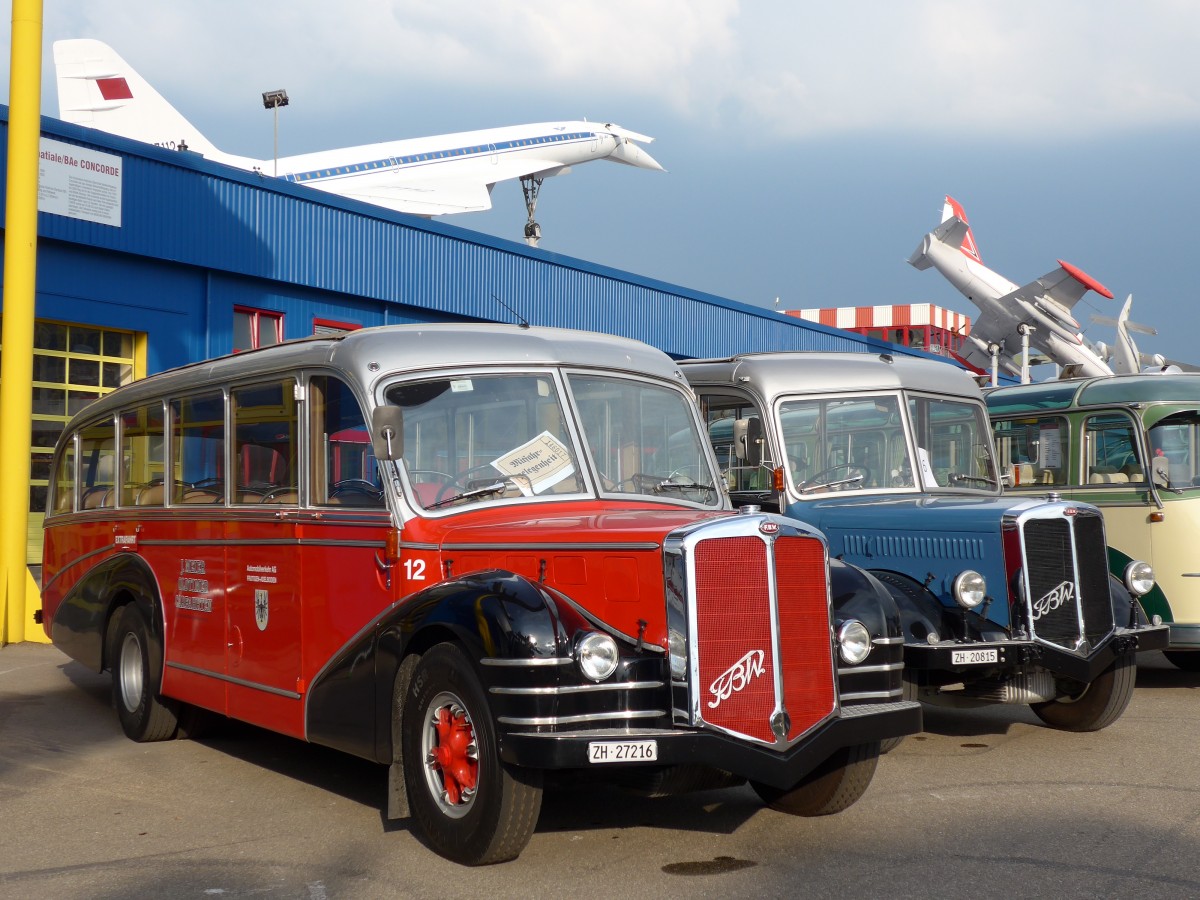 (150'119) - Aus der Schweiz: Meier, Grt - Nr. 12/ZH 27'216 - FBW/R&J (ex Wespe, Altsttten; ex AFA Adelboden Nr. 12) am 25. April 2014 in Sinsheim, Museum