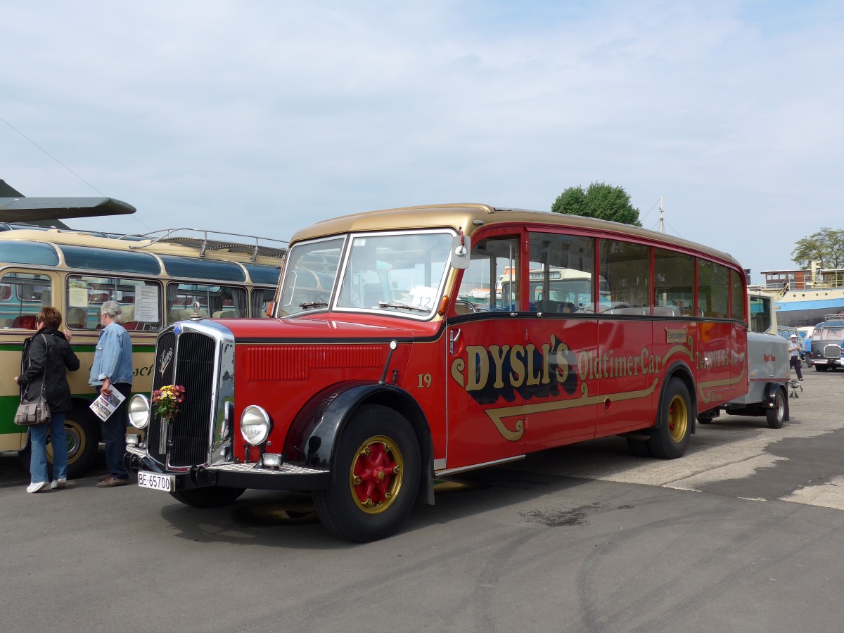 (150'231) - Aus der Schweiz: Dysli, Bern - Nr. 19/BE 65'700 - Saurer/Saurer (ex P 23'085; ex P 2137) am 26. April 2014 in Speyer, Technik-Museum