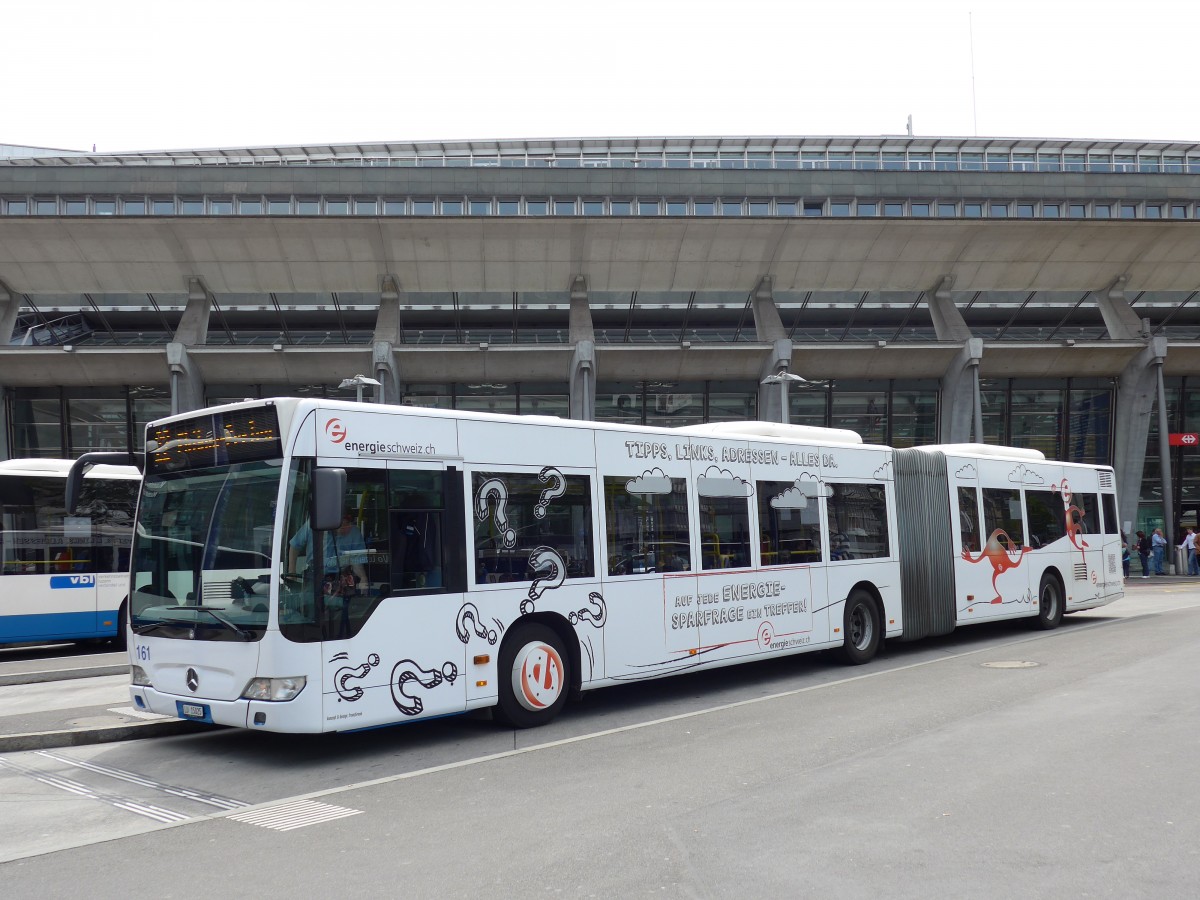 (150'598) - VBL Luzern - Nr. 161/LU 15'025 - Mercedes am 10. Mai 2014 beim Bahnhof Luzern