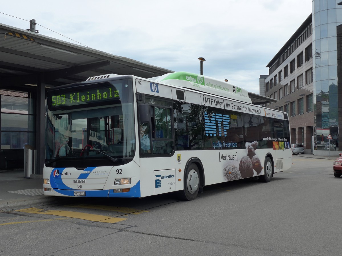 (150'640) - BOGG Wangen b.O. - Nr. 92/SO 120'518 - MAN am 10. Mai 2014 beim Bahnhof Olten