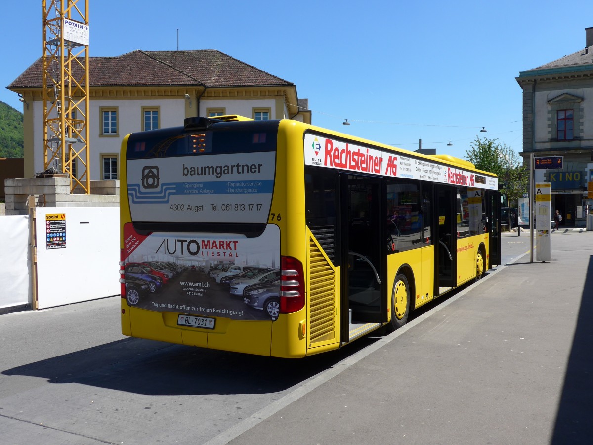 (150'715) - AAGL Liestal - Nr. 76/BL 7031 - Mercedes am 18. Mai 2014 beim Bahnhof Liestal