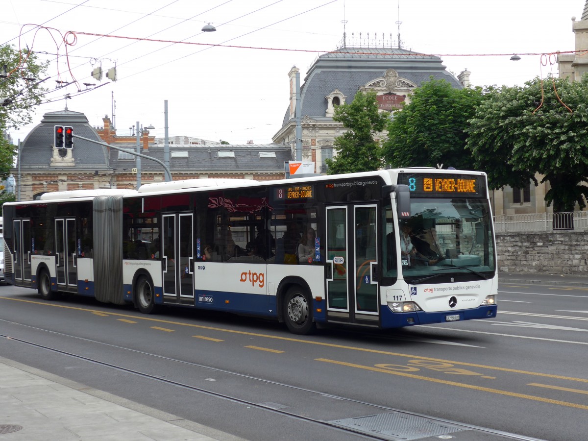 (150'782) - TPG Genve - Nr. 117/GE 960'501 - Mercedes am 26. Mai 2014 in Genve, Place des Vingt-Deux-Cantons