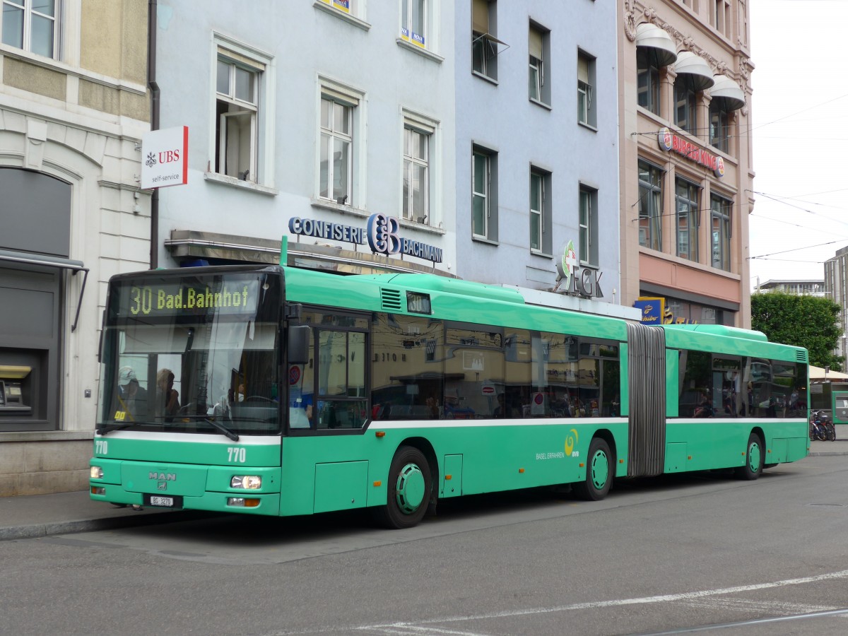 (151'044) - BVB Basel - Nr. 770/BS 3270 - MAN am 29. Mai 2014 beim Bahnhof Basel