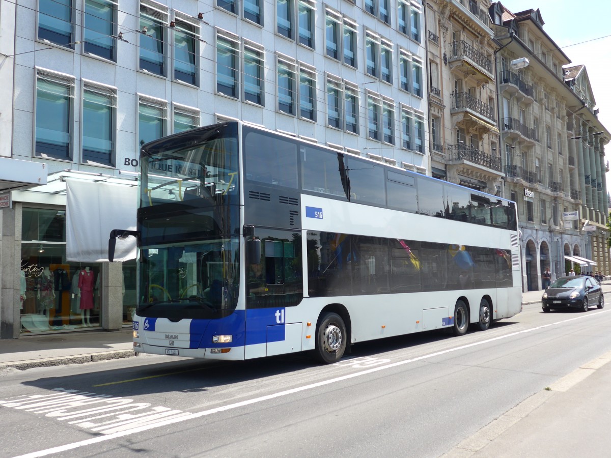 (151'190) - TL Lausanne - Nr. 516/VD 1602 - MAN am 1. Juni 2014 in Lausanne, Bel-Air