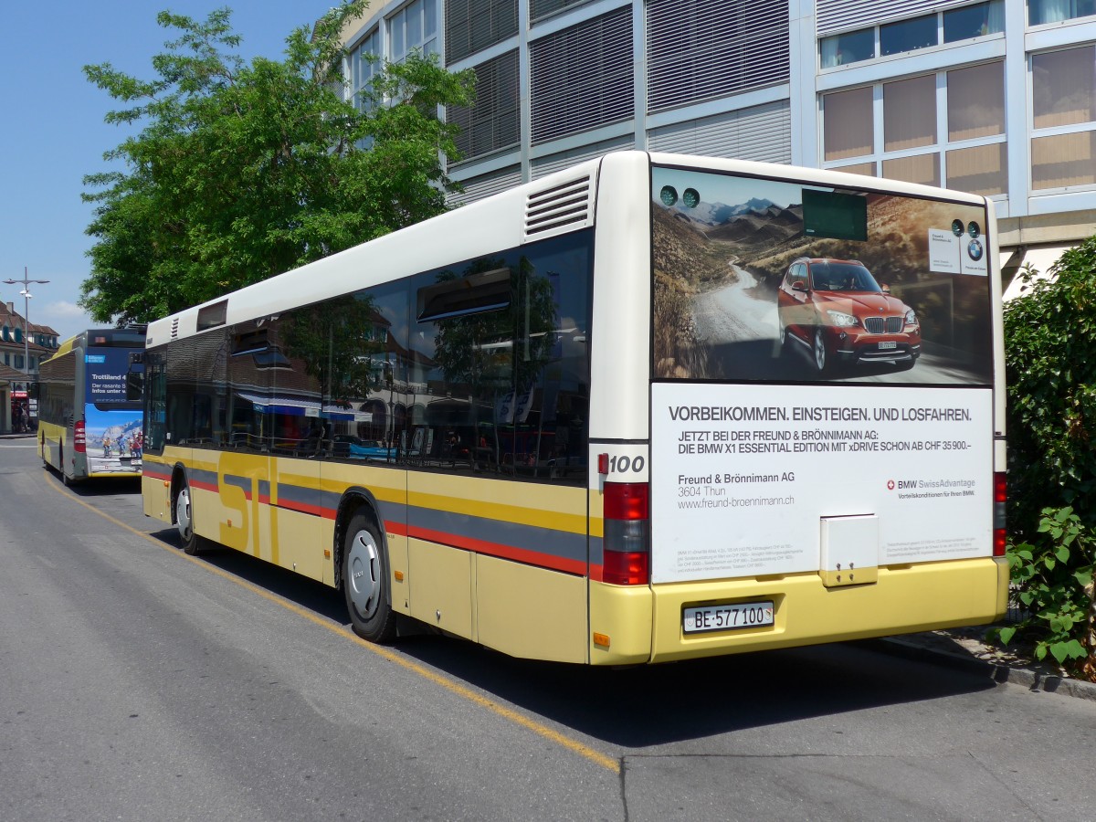 (151'456) - STI Thun - Nr. 100/BE 577'100 - MAN am 12. Juni 2014 bei der Schifflndte Thun