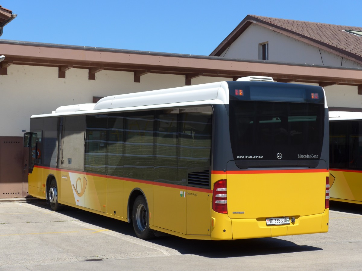 (151'763) - CarPostal Ouest - VD 335'330 - Mercedes am 21. Juni 2014 in Yverdon, Garage