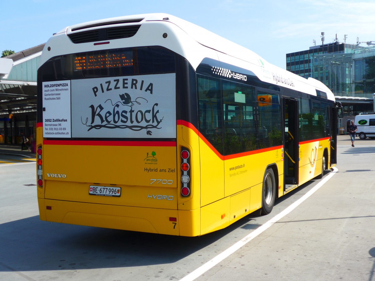 (151'795) - Steiner, Ortschwaben - Nr. 7/BE 677'996 - Volvo am 23. Juni 2014 in Bern, Postautostation