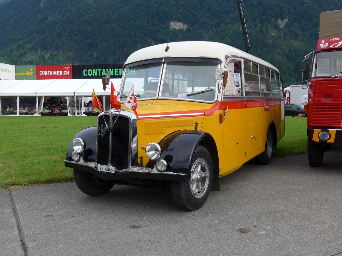 (151'901) - Suter, Savise - VS 6045 - Saurer/Lauber (ex Humbert-Droz, Lignires; ex P 21'016; ex Pache+Helfer, Colombier) am 28. Juni 2014 in Interlaken, Flugplatz