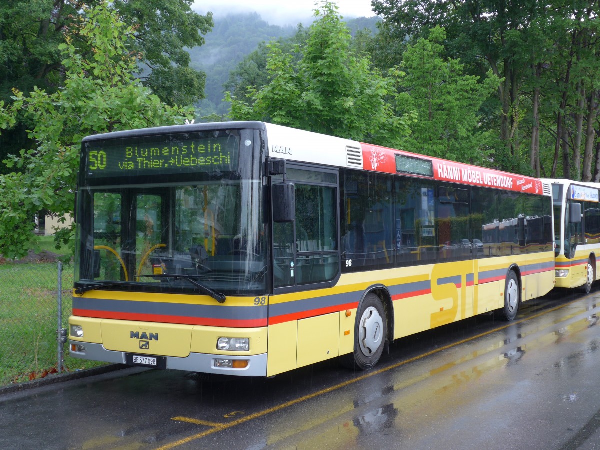 (152'022) - STI Thun - Nr. 98/BE 577'098 - MAN am 2. Juli 2014 bei der Schifflndte Thun