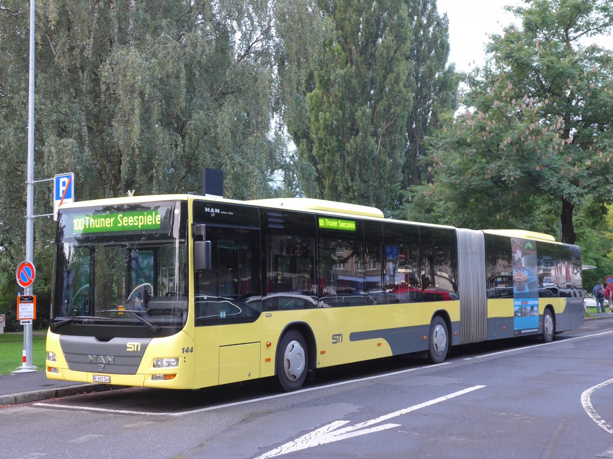 (153'697) - STI Thun - Nr. 144/BE 801'144 - MAN am 7. August 2014 in Thun, Lachen