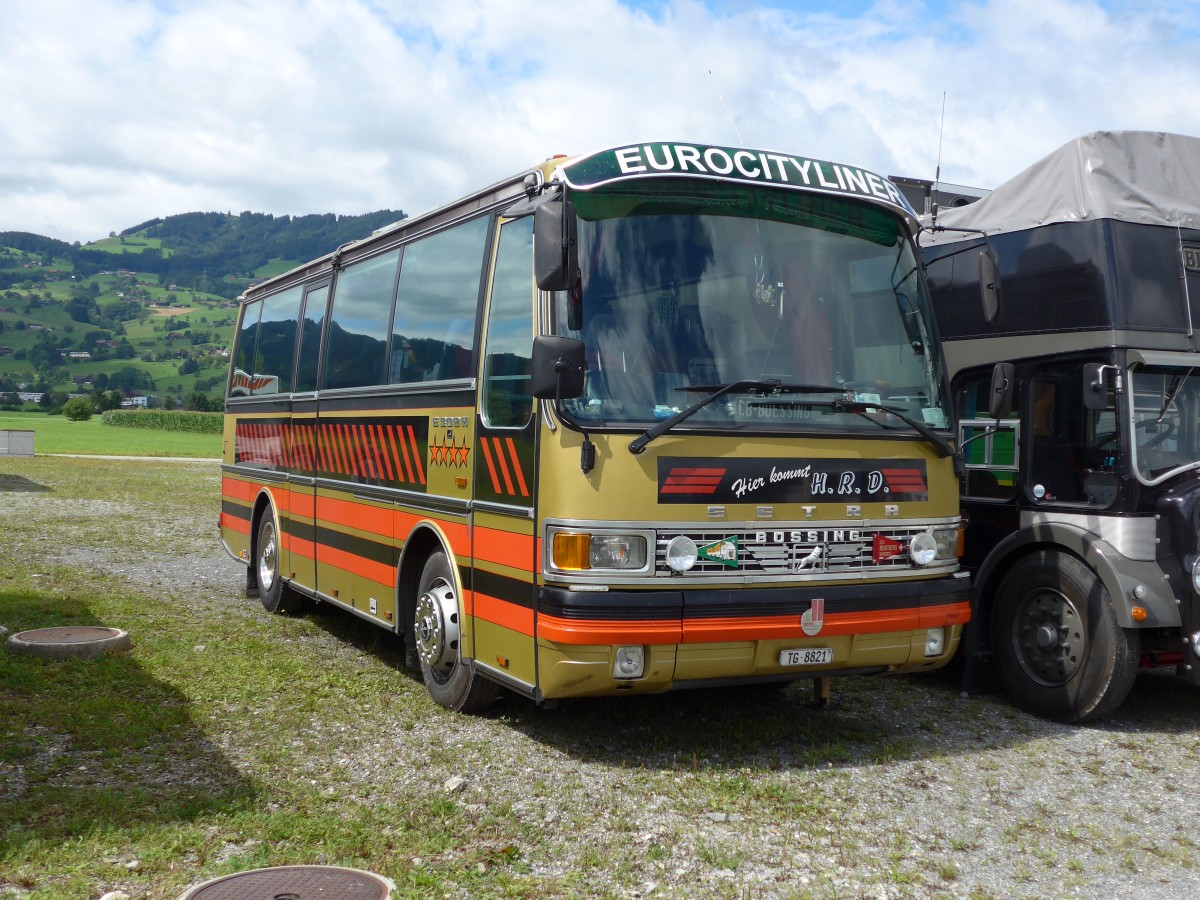 (153'812) - Dasen, Bischofszell - TG 8821 - Setra (ex Reichlin, Goldau) am 16. August 2014 in Altsttten, Allmendplatz