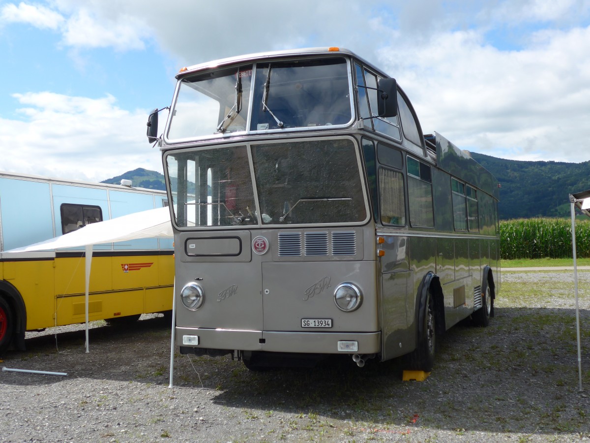 (153'821) - Schneider, Schmerikon - SG 13'934 - FBW/Tscher Hochlenker (ex Basler, Hofstetten; ex VBZ Zrich Nr. 244) am 16. August 2014 in Altsttten, Allmendplatz