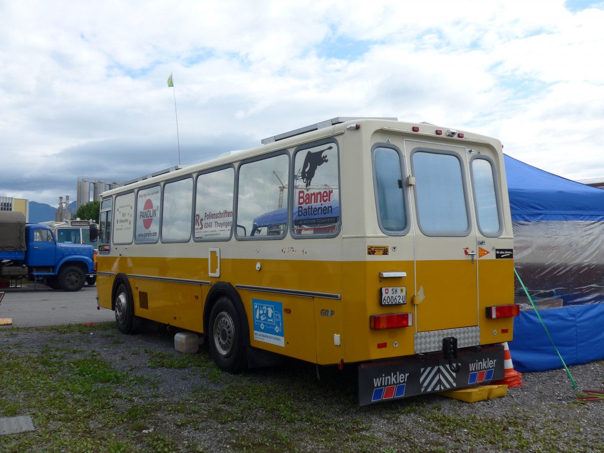 (153'853) - Oberhnsli, Thayngen - SH 60'062 U - FBW/Tscher (ex Bus-Halter, Wil Nr. 9) am 16. August 2014 in Altsttten, Allmendplatz