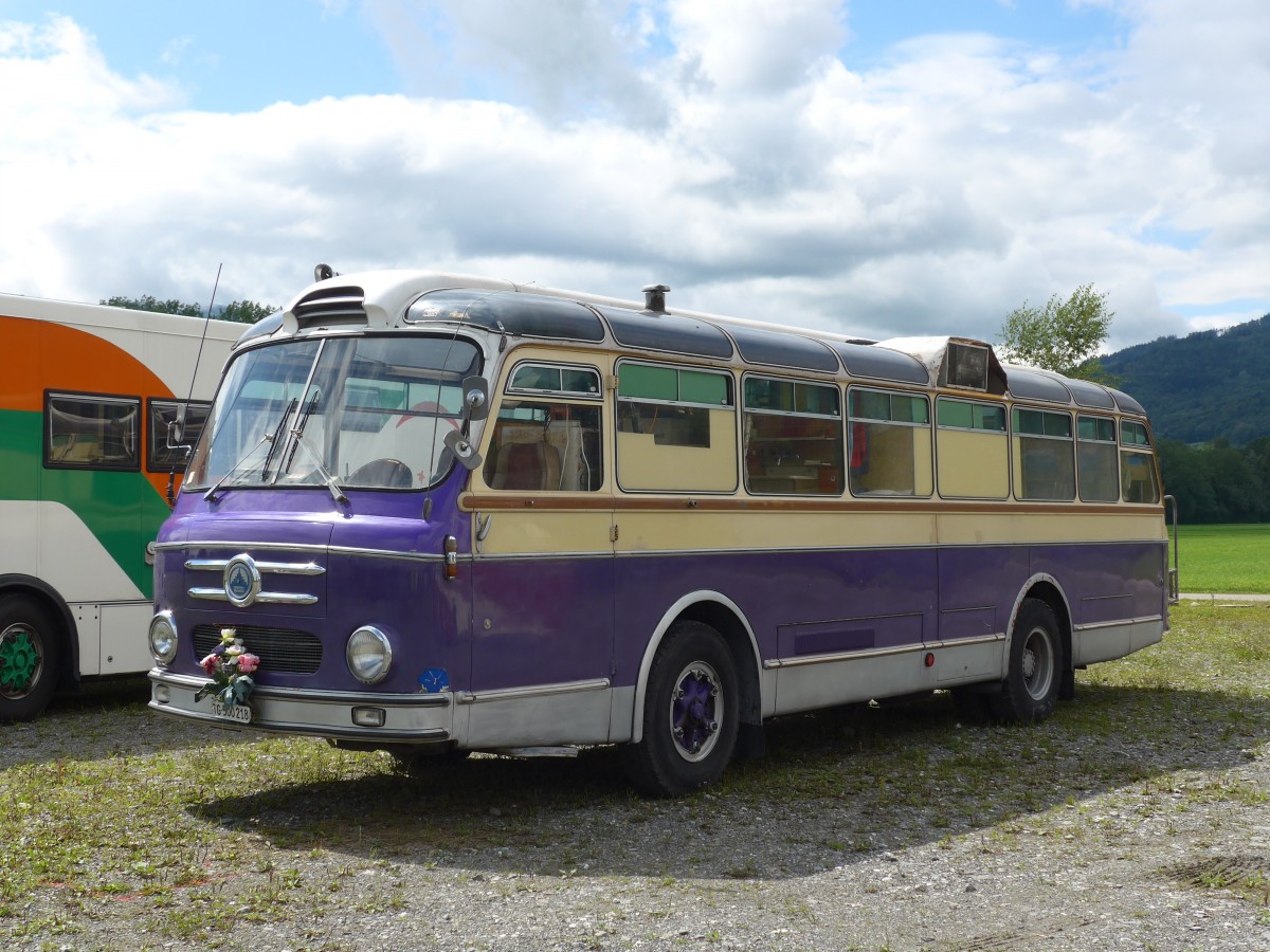 (153'868) - Gerster, Roggwil - TG 500'218 - Saurer/Saurer am 16. August 2014 in Altsttten, Allmendplatz