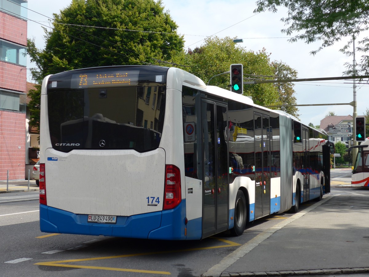 (154'044) - VBL Luzern - Nr. 174/LU 249'490 - Mercedes am 19. August 2014 in Luzern, Maihof