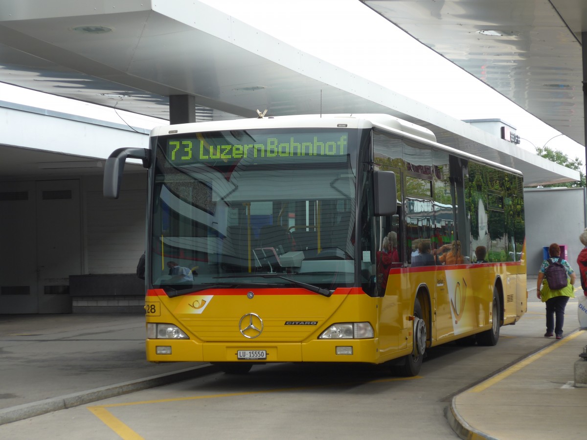 (154'120) - Bucheli, Kriens - Nr. 28/LU 15'550 - Mercedes am 19. August 2014 beim Bahnhof Rotkreuz