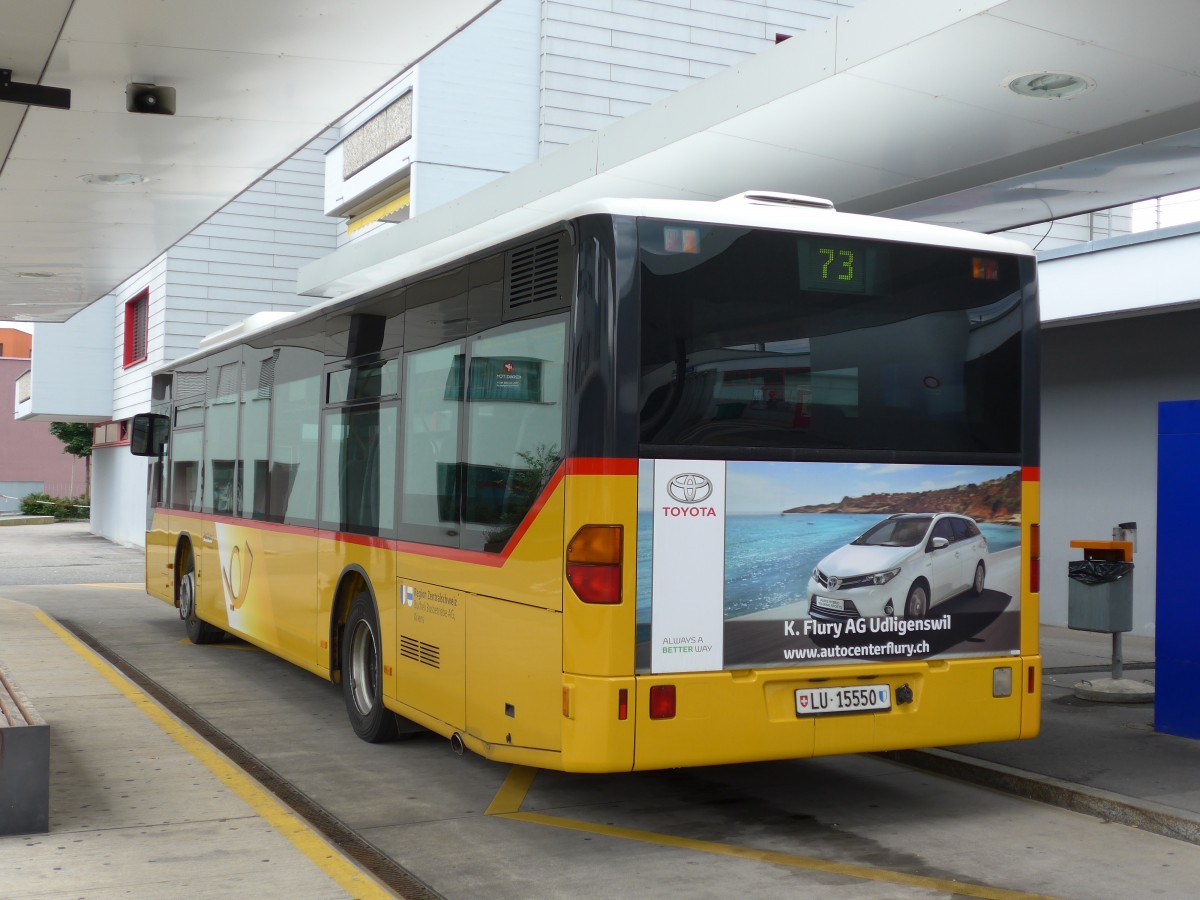 (154'123) - Bucheli, Kriens - Nr. 28/LU 15'550 - Mercedes am 19. August 2014 beim Bahnhof Rotkreuz