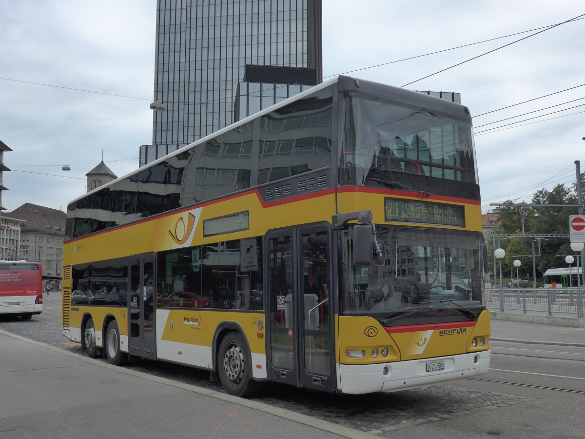 (154'162) - Casutt, Gossau - SG 250'503 - Neoplan am 20. August 2014 beim Bahnhof St. Gallen