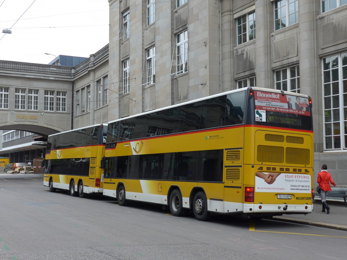 (154'191) - Schwizer, Goldach - SG 111'087 - Neoplan am 20. August 2014 beim Bahnhof St. Gallen