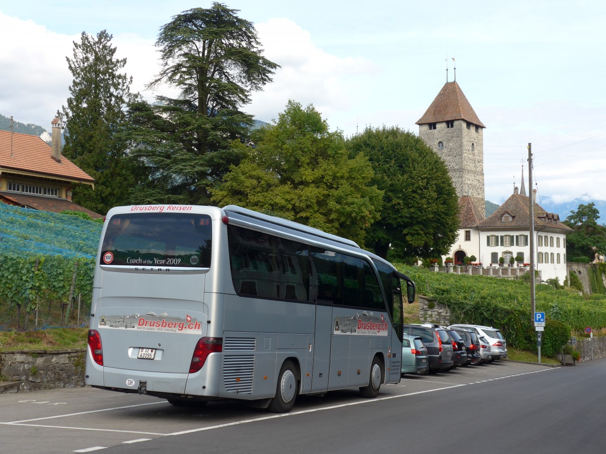 (154'436) - Schelbert, Einsiedeln - SZ 43'155 - Setra (ex Oesterreich) am 24. August 2014 in Spiez, Parkplatz Regez