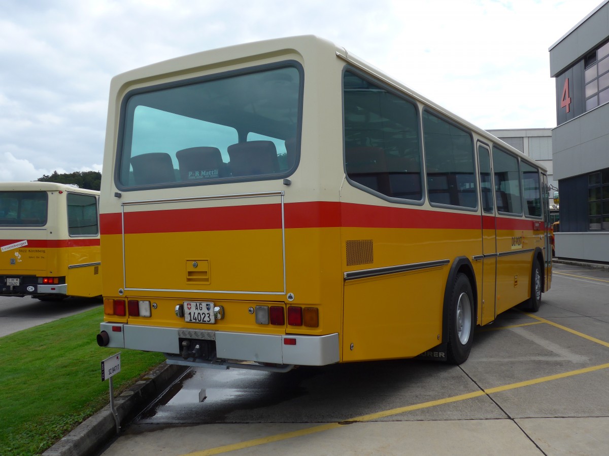 (154'505) - Voser, Neuenhof - AG 14'023 - Saurer/Tscher (ex Fischer, Roggwil; ex Mattli, Wassen) am 30. August 2014 in Oberkirch, CAMPUS Sursee