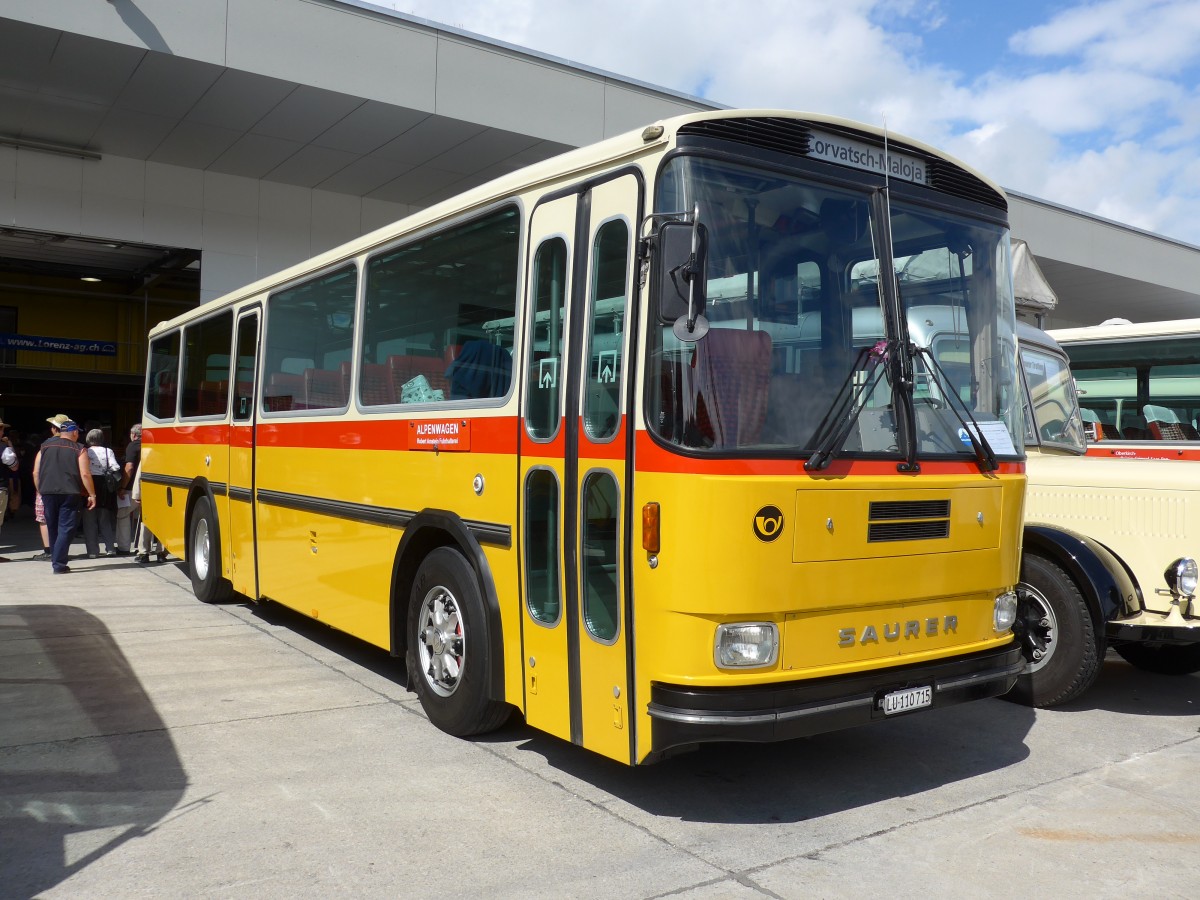 (154'525) - Amstein, Willisau - LU 110'715 - Saurer/Tscher (ex Allemann, Niederbipp; ex Semadeni, Poschiavo; ex Kasper, Poschiavo; ex PostAuto Graubnden; ex P 24'285) am 30. August 2014 in Oberkirch, CAMPUS Sursee