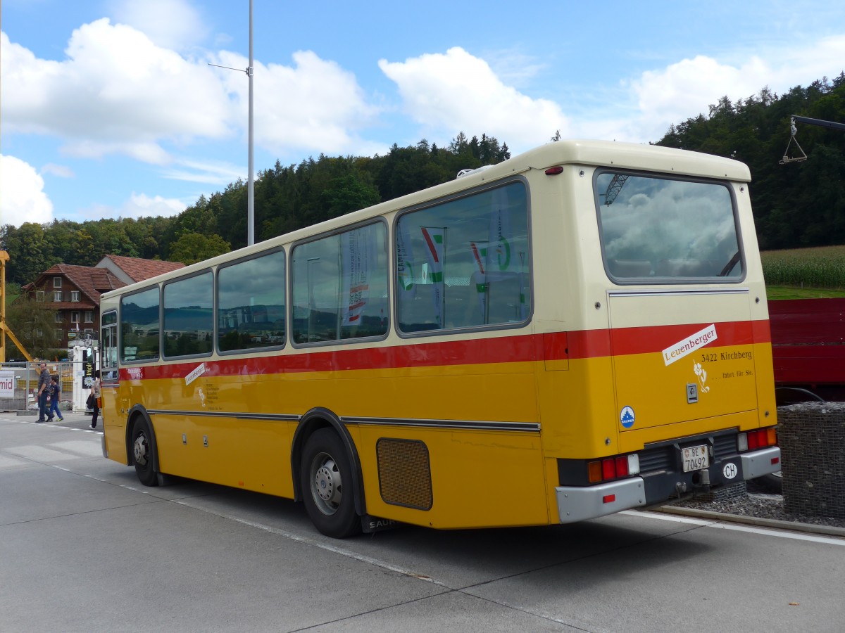 (154'548) - Leuenberg, Kirchberg - BE 70'492 - Saurer/Lauber (ex Niederer, Filzbach Nr. 11) am 30. August 2014 in Oberkirch, CAMPUS Sursee