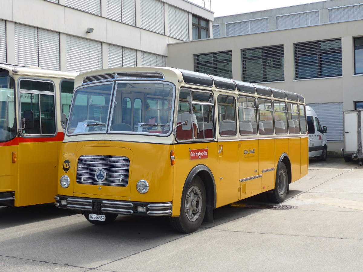 (154'576) - Streiff, Gelterkinden - AG 306'557 - Saurer/Gangloff (ex Oldie-Tours Zrisee, Wollerau; ex OTAG, Wald; ex Leibundgut, Obergoldbach; ex Krebs, Belpberg) am 30. August 2014 in Oberkirch, CAMPUS Sursee