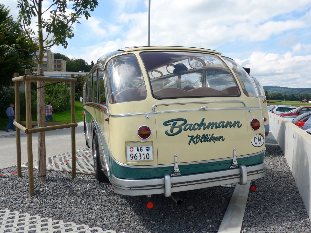 (154'585) - Bachmann, Klliken - AG 96'310 - Saurer/R&J (ex BSF Hochdorf; ex Wenger, Interlaken) am 30. August 2014 in Oberkirch, CAMPUS Sursee