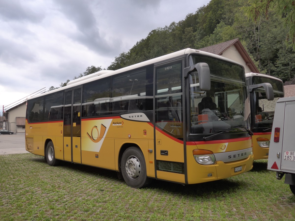 (154'684) - AVG Meiringen - Nr. 64/BE 401'364 - Setra am 30. August 2014 in Meiringen, Garage