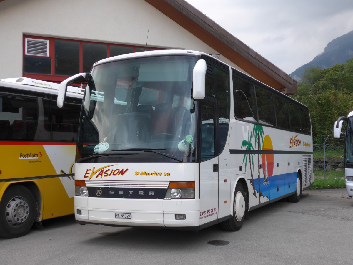 (154'691) - Evasion, St-Maurice - VS 99'949 - Setra am 30. August 2014 in Meiringen, Balm