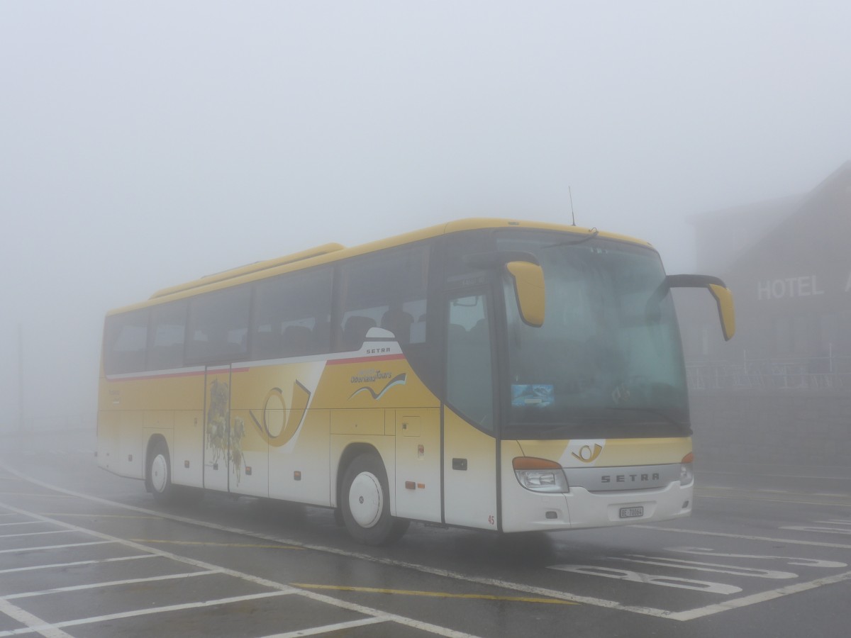 (154'753) - Oberland Tours, Grindelwald - Nr. 45/BE 70'064 - Setra (ex Vorfhrfahrzeug) am 1. September 2014 in Grimsel, Rest. Grimselblick 