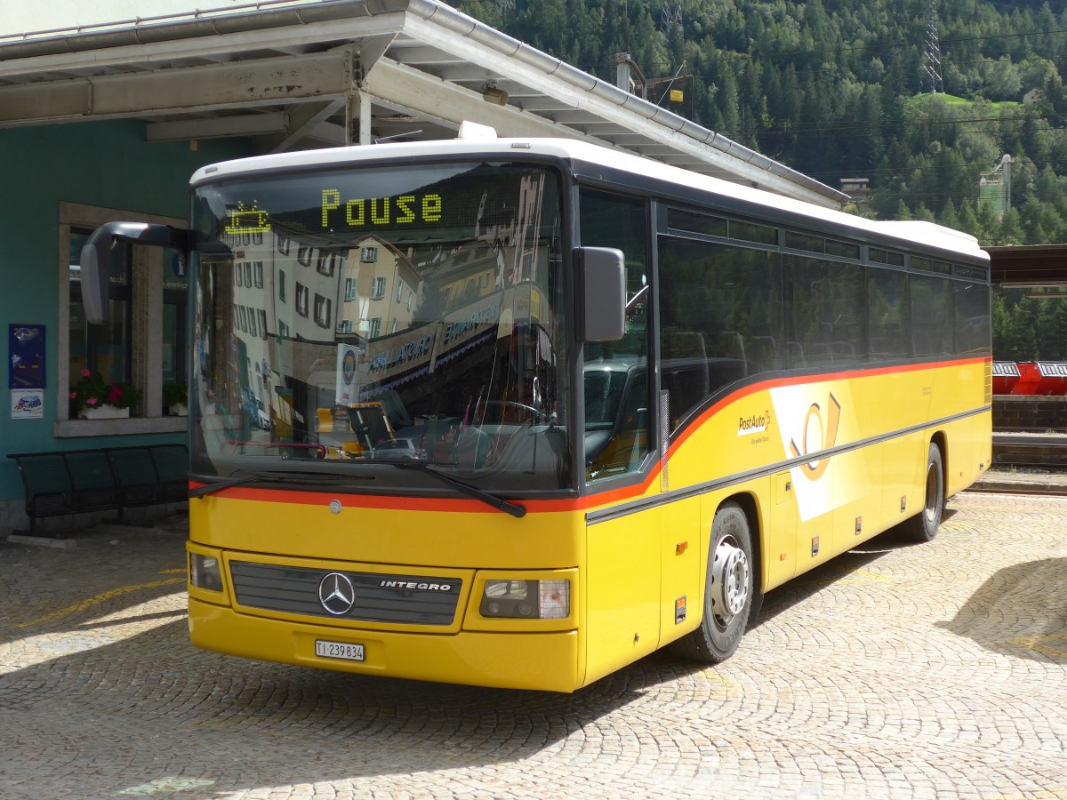 (154'839) - Marchetti, Airolo - TI 239'834 - Mercedes (ex AVG Meiringen Nr. 70) am 1. September 2014 beim Bahnhof Airolo