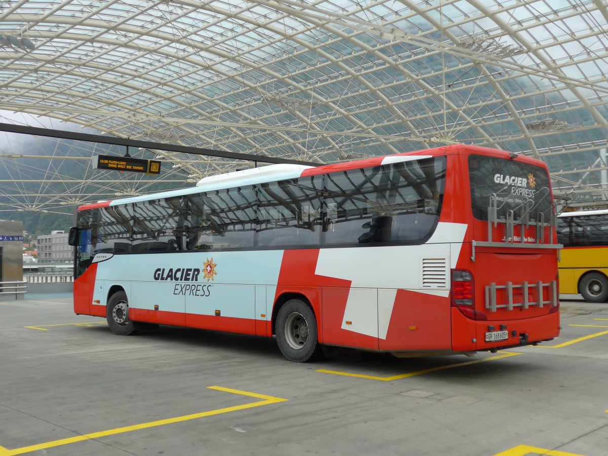 (155'148) - PostAuto Graubnden - GR 168'605 - Setra am 13. September 2014 in Chur, Postautostation