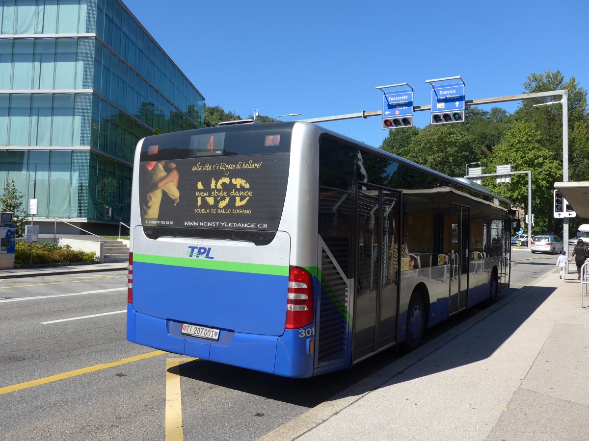 (155'223) - TPL Lugano - Nr. 301/TI 207'001 - Mercedes am 13. September 2014 in Lugano, Stadio