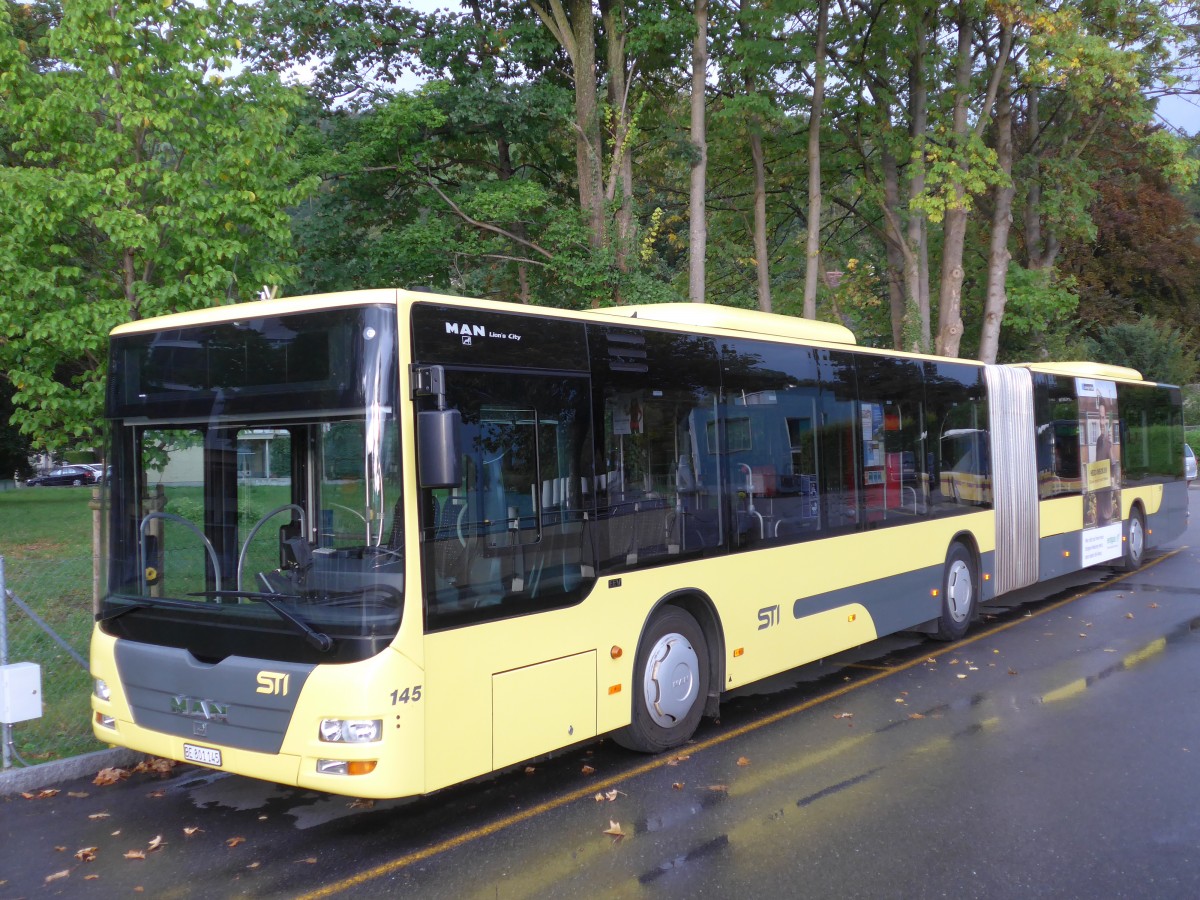 (155'331) - STI Thun - Nr. 145/BE 801'145 - MAN am 21. September 2014 bei der Schifflndte Thun