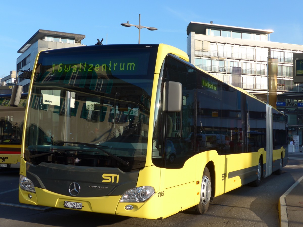 (155'372) - STI Thun - Nr. 169/BE 752'169 - Mercedes am 26. September 2014 beim Bahnhof Thun