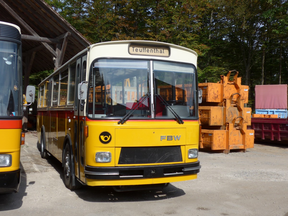 (155'486) - Burri, Teuffenthal (RWB) - FBW/R&J (ex Alga, D-Sittensen; ex PM-Oldi-Club, D-Hamburg; ex Burri, Teuffenthal) am 5. Oktober 2014 in Oberburg, Ziegelgut