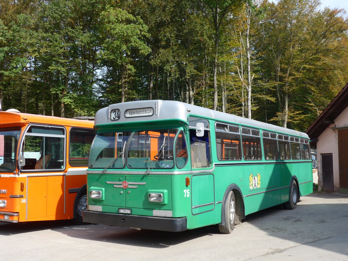 (155'500) - BVB Basel (RWB) - Nr. 75/BE 399'675 - FBW/FHS am 5. Oktober 2014 in Oberburg, Ziegelgut