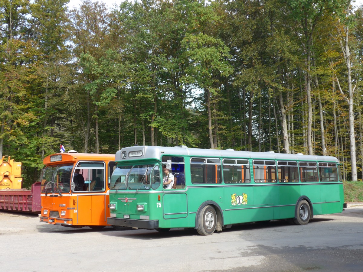 (155'502) - BVB Basel (RWB) - Nr. 75/BE 399'675 - FBW/FHS am 5. Oktober 2014 in Oberburg, Ziegelgut