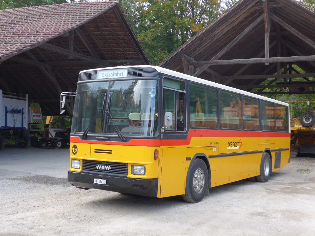 (155'553) - Barenco, Faido - TI 174 U - NAW/Hess (ex Buzzi, Bern; ex TSB Seelisberg; ex Engeloch, Riggisberg Nr. 1; ex P 24'431) am 5. Oktober 2014 in Oberburg, Ziegelgut